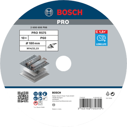 Fíbrový kotouč Bosch PRO R575 180 mm G60.