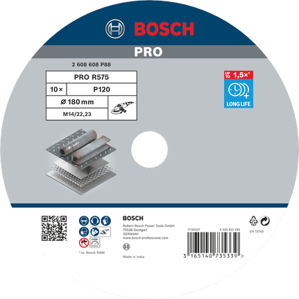 Fíbrový kotouč Bosch PRO R575 180 mm G120.