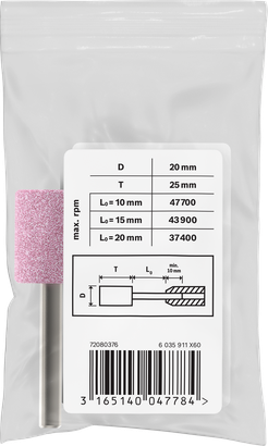 Sada stopkových brusných tělísek Bosch PRO Steel 20×25 mm G60 válcová.