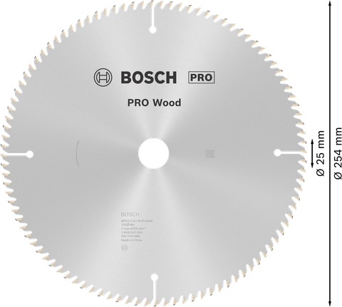 Kotouč pro okružní pilu Bosch PRO Wood 254 x 25 mm.