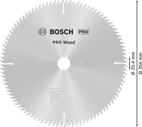 Kotouč do kotoučové pily Bosch PRO Wood 254 mm 100 zubů.