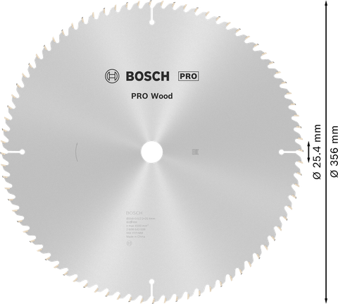Kotoučová pila Bosch PRO Wood 356 mm, 80 zubů.