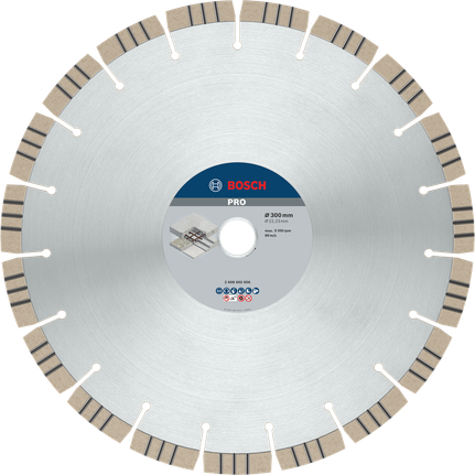 Diamantový kotouč Bosch PRO Concrete 300 mm pro řezání.