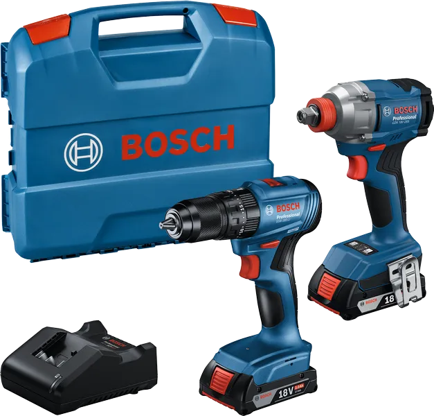 Sada akumulátorového nářadí Bosch GDX 18V-285 a GSB 185-LI.