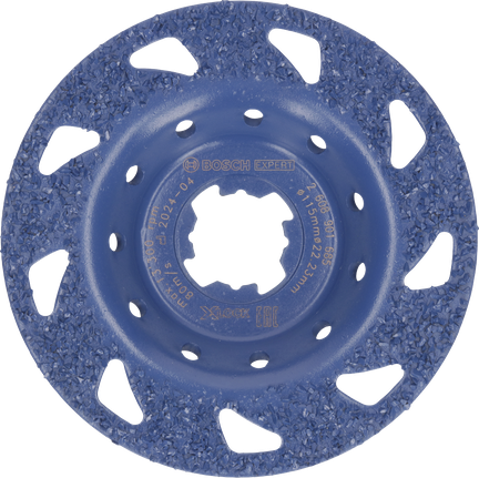 Brusná hlava Bosch EXPERT Multi Material Carbide, střední plochá, 115 mm.