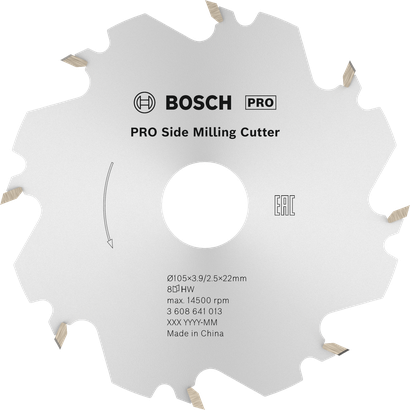 Boční fréza Bosch PRO, 105 mm, 8 zubů.