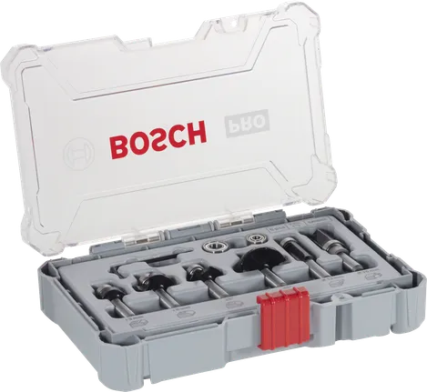 Sada frézek Bosch PRO na zastřihování a opracování hran 8 mm, 6dílná.