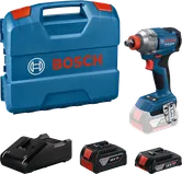 Sada rázových utahováků Bosch GDX 18V-285 s kufrem a bateriemi.