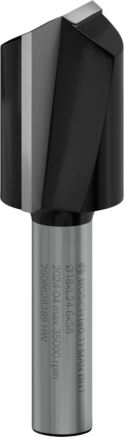 Dvoubřitý rovný frézovací vrták Bosch PRO 18x24,6 mm.