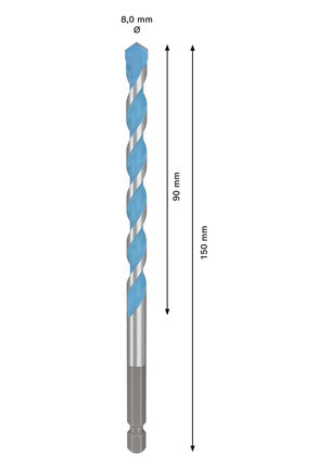 Vrták Bosch EXPERT HEX-9 Multi Construction 8x150 mm.