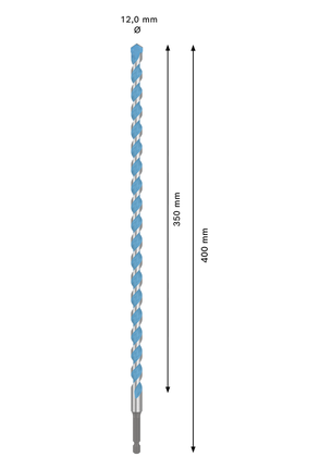 Vrták Bosch EXPERT HEX-9 pro víceúčelové stavebnictví 12x400 mm.