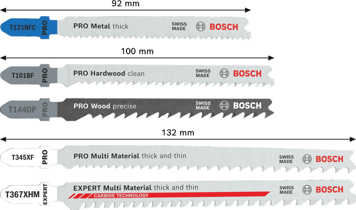 Sada pilových plátků Bosch PRO Wood and Metal All-In-One do přímočaré pily.