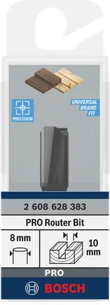 Rovný frézovací bit Bosch PRO 10×19,6 mm.