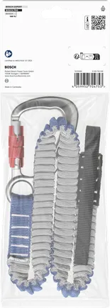 Těžká šňůrka Bosch PRO Lanyard 16 kg, 1 karabina, 1 poutko pro ploché lanko.