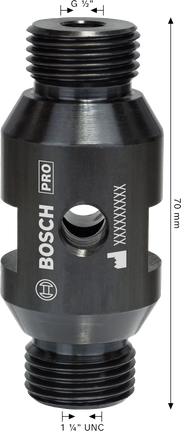 Adaptér Bosch pro diamantové vrtací korunky G 1/2" na 1 1/4" UNC.
