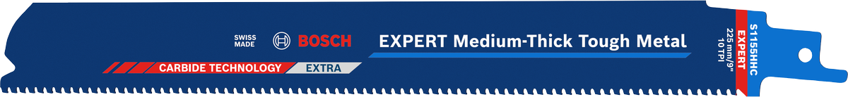 Čepel Bosch EXPERT S1155HHC ze středně silného houževnatého kovu.