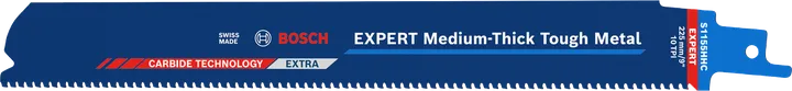 Čepel Bosch EXPERT S1155HHC ze středně silného houževnatého kovu.