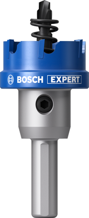Děrová pila na plech s upínacím hrotem Bosch EXPERT, průměr 29 mm.
