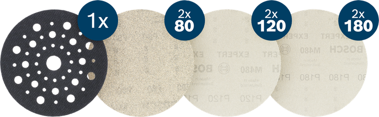 Sada brusných sítí Bosch EXPERT M480, smíšená zrnitost 125 mm.