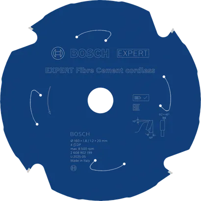 Akumulátorový kotouč na okružní pilu na vláknocement Bosch EXPERT, 160 mm.