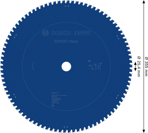 Pilový kotouč Bosch EXPERT Steel 355 mm T90 pro řezání kovů.