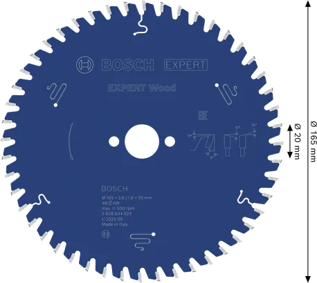 Kotouč do okružní pily Bosch EXPERT na dřevo 165 mm T48.