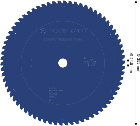 Kotoučová pila Bosch EXPERT z nerezové oceli, 355 mm.