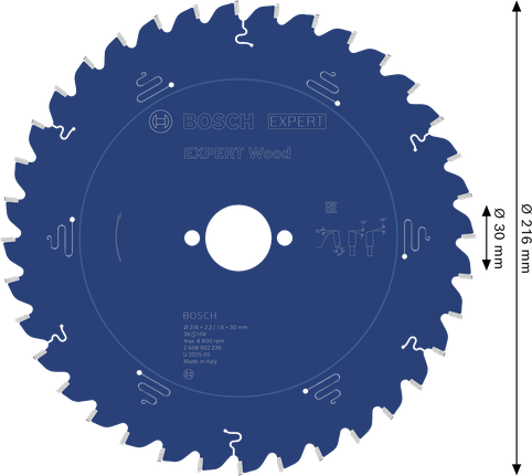 Kotouč do okružní pily Bosch EXPERT na dřevo, 216 mm, 36 zubů.