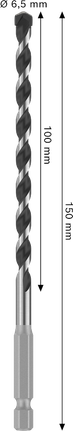 Vrták Bosch PRO HEX-5 6,5x100x150 mm.