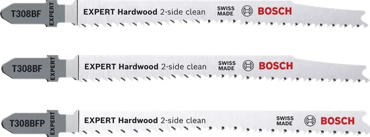 Sada 3dílných oboustranných plátků do přímočaré pily Bosch EXPERT Hardwood.