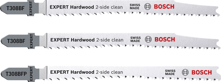 Sada 3dílných oboustranných plátků do přímočaré pily Bosch EXPERT Hardwood.