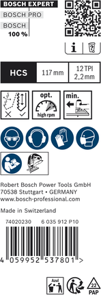 Pilový list do kmitací pily Bosch EXPERT Wood, oboustranné čištění, T308BO, 117 mm.