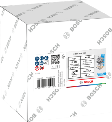 Sada lamelových kotoučů Bosch X451 115 × 22,23 mm 15dílná.