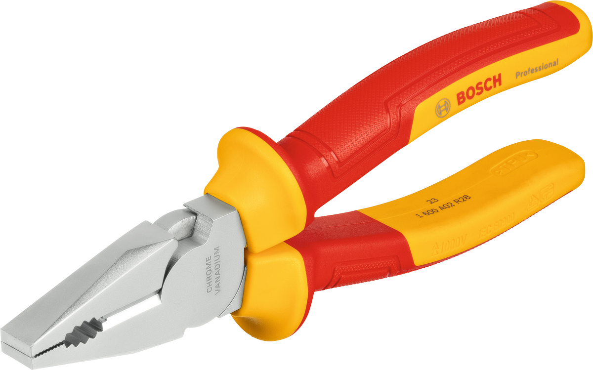 Kombinované kleště Bosch VDE 180 mm pro elektroinstalační práce.