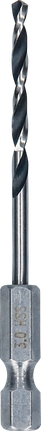 Spirálový vrták do kovu Bosch HSS s šestihrannou stopkou 1/4 palce.