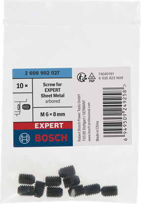 Šrouby do děrové pily Bosch EXPERT M6 x 8 mm.