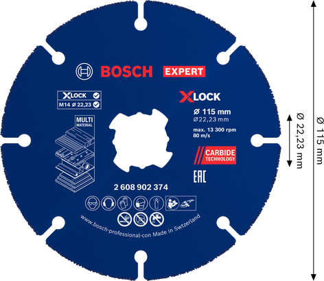 Řezný kotouč Bosch EXPERT Multi Material Carbide 115 mm.