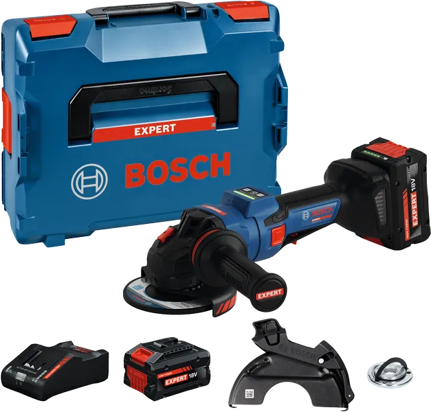 Sada akumulátorové úhlové brusky Bosch EXWS18V-15PS.