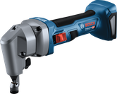 Akumulátorový prostřihovač Bosch GNA 18V-16 E pro řezání kovů.