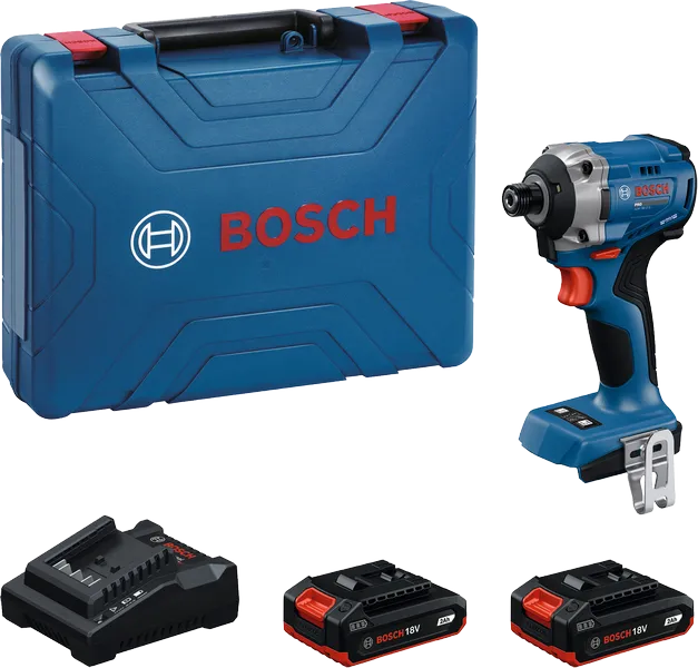 Sada akumulátorových rázových utahováků Bosch GDR 18V-215 s kufrem.
