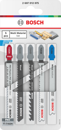 Sada 5dílná sada pilových plátků do kmitacích pil Bosch Multi Material.