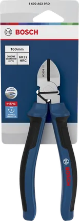 Boční štípací kleště Bosch 160 mm s vícekomponentními rukojeťmi.