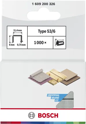 Jemné drátěné sponky Bosch typ 53/6 pro univerzální použití.