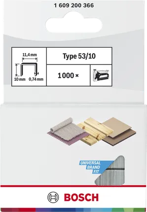 Jemné drátěné sponky Bosch typ 53/10 pro univerzální použití.
