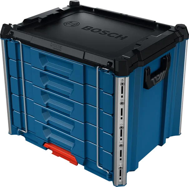 Přepravní kufr Bosch L-BOXX Contractor 476 se zásuvkami.