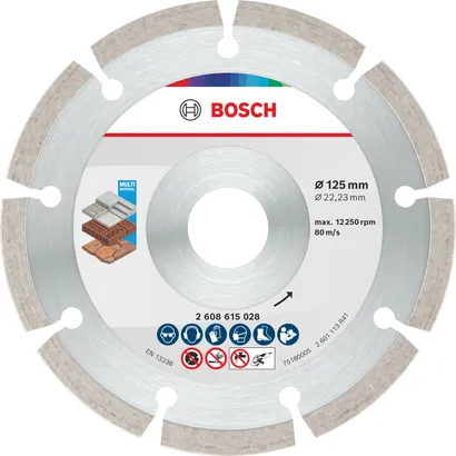 Diamantový řezací kotouč Bosch Multi Material 125 mm pro různé povrchy.