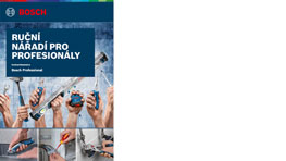 Katalog Bosch Professional s nářadím a rukama při práci.