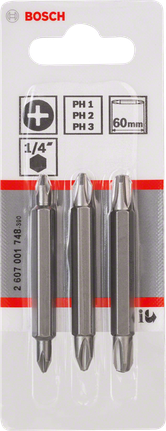 Bosch PH Schraubendreher-Bit-Set 60 mm für Phillips-Schrauben.