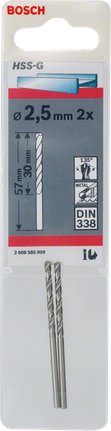 2,5 mm HSS-G Metallbohrer von Bosch .