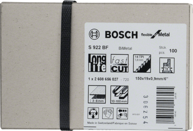 Bosch Säbelsägeblatt 1x 1 S 922 BF Flexible for Metal einzeln 2608656014 